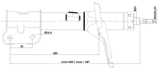 12110-017FR - SHOCK ABSORBER FRONT RIGHT GAS.TWIN TUBE