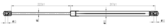 12117-006 - BOOT GAS STRUT L557/550N