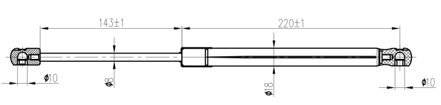 12117-013 - GAS STRUT REAR WINDOW L381/140N
