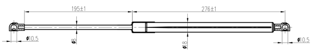 12117-014 - BONNET GAS STRUT L490/380N