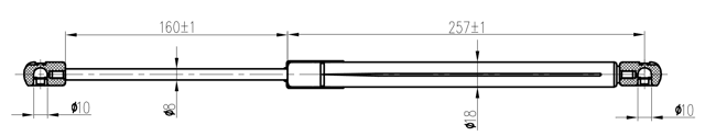12117-015 - GAS STRUT REAR WINDOW L435/100N