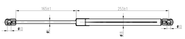 12117-016 - BONNET GAS STRUT L436/245N