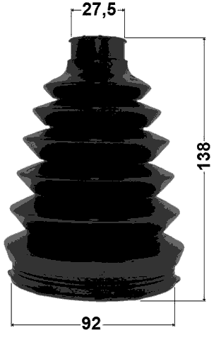 1217P-H1 - BOOT OUTER CV JOINT KIT PVC 92X138X27.5