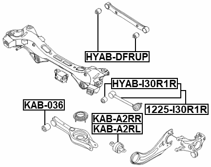 1225-I30R1R - REAR TRANSVERSE LINK WITH BALL JOINT
