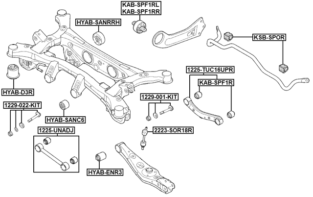 1225-UNADJ - REAR LATERAL LINK (ADJUSTABLE)