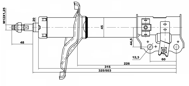 12666482FL - SHOCK ABSORBER FRONT LEFT