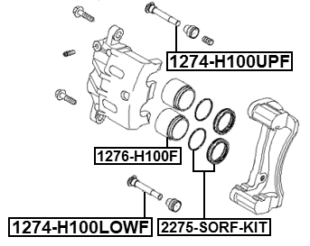 1274-H100LOWF - FRONT CALIPER SLIDE PIN