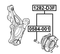 1282-D3F - FRONT WHEEL HUB