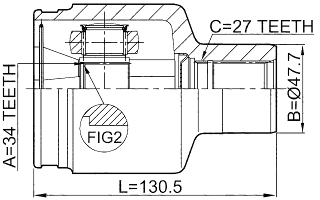 1411-REXIIPT - INNER CV JOINT 34X47.7X27