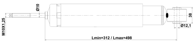 14110-008R - REAR SHOCK ABSORBER GAS.TWIN TUBE