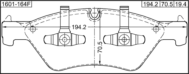 1601-164F - PAD KIT, DISC BRAKE, FRONT (WITH ANTI SQUEAL SHIM, WITH BRACKETS)