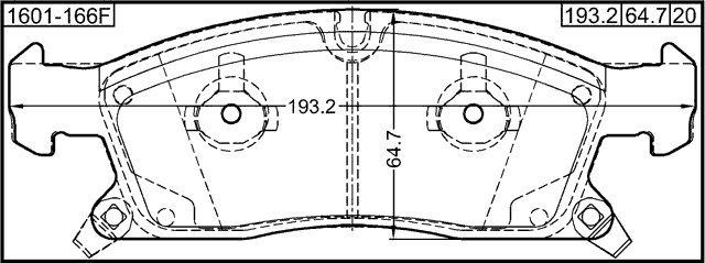 1601-166F - PAD KIT, DISC BRAKE, FRONT (WITH ANTI SQUEAL SHIM, WITH BRACKETS)