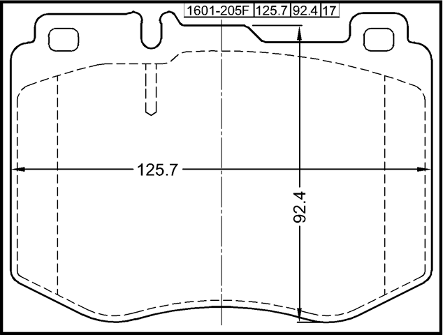 1601-205F - PAD KIT, DISC BRAKE, FRONT