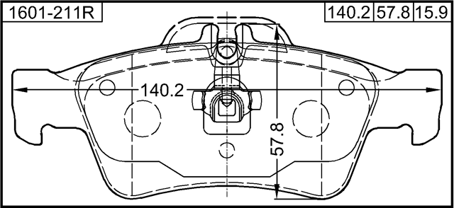 1601-211R - PAD KIT, DISC BRAKE, REAR (WITH ANTI SQUEAL SHIM, WITH BRACKETS)