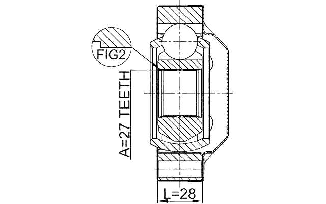1611-001R - REAR INNER CV JOINT 27X94