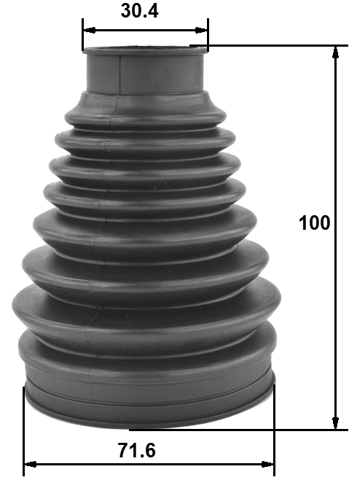 1615P-639SA - BOOT INNER CV JOINT KIT PVC 71.6X100X30.4