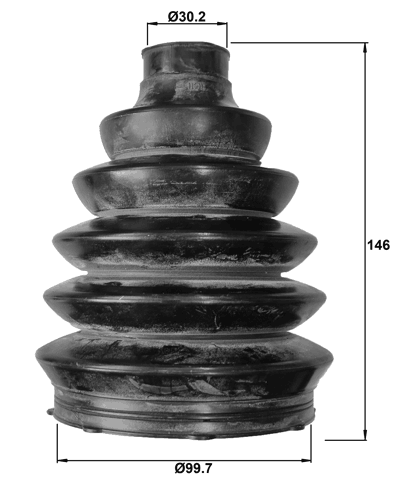 1617P-447F - BOOT OUTER CV JOINT KIT PVC 99.7X146X30.2