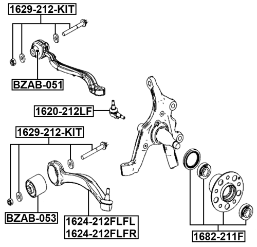 1620-212F - BALL JOINT FRONT LOWER ARM