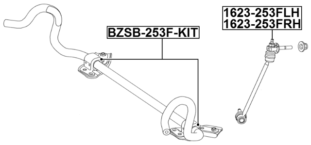 1623-253FRH - FRONT RIGHT STABILIZER LINK / SWAY BAR LINK