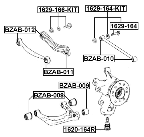 1629-166-KIT - REPAIR KIT, CAMBER ADJUSTING ECCENTRIC BOLT
