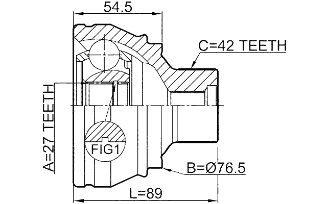 1710-Q5 - OUTER CV JOINT 27X76.5X42