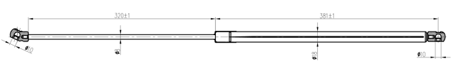 17117-004 - BONNET GAS STRUT L720/180N