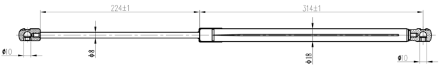 17117-009 - BOOT GAS STRUT L556/450N