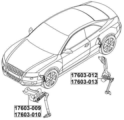 17603-010 - LEVEL SENSOR, FRONT RIGHT (WITH LINK)