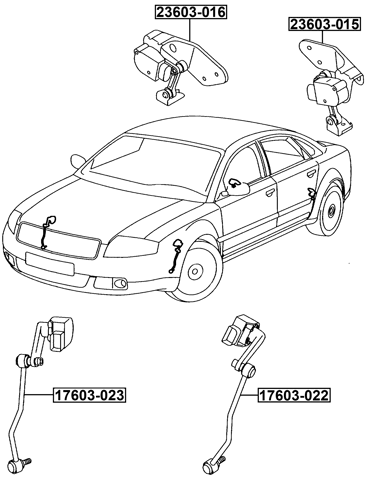 17603-022 - LEVEL SENSOR, FRONT LEFT (WITH LINK)