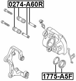 1775-A5F - FRONT BRAKE CALIPER REPAIR KIT (SET FOR ONE SIDE)