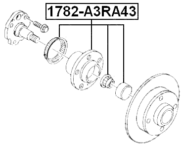 1782-A3RA43 - REAR WHEEL HUB
