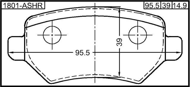 1801-ASHR - PAD KIT, DISC BRAKE, REAR - KIT (INCLUDING BOLTS, WITH ANTI-RATTLE SPRING)