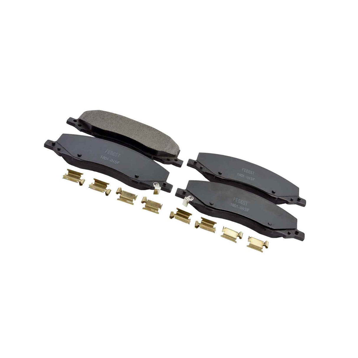1801-INSF - PAD KIT, DISC BRAKE, FRONT - KIT (WITH ANTI SQUEAL SHIM, WITH BRACKETS) Braking System, Brake Pads