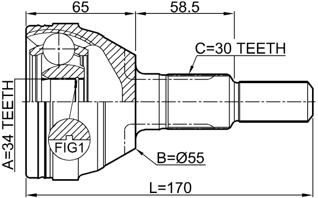 1810-ANT - OUTER CV JOINT 34X55X30