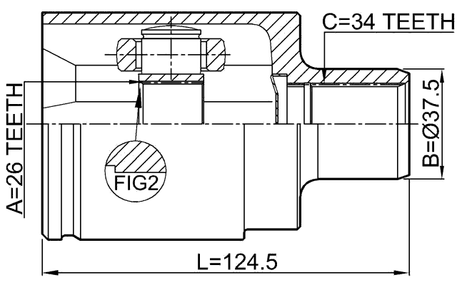 1811-A17DRH - INNER CV JOINT RIGHT 26X37.5X34
