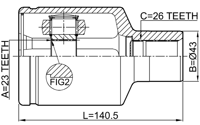 1811-EPICRH - INNER CV JOINT 23X43X26
