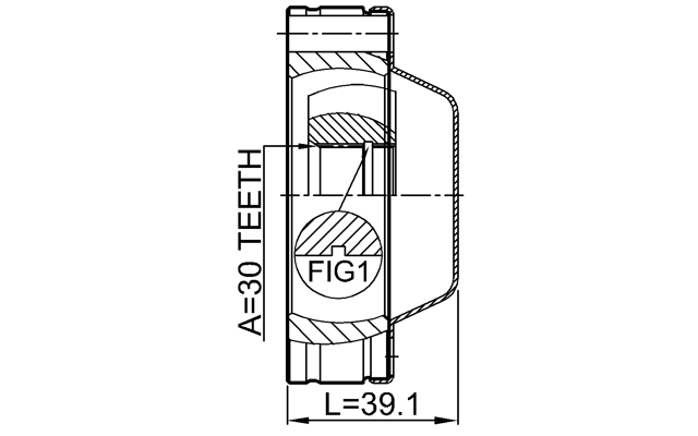 1811-MOKFSHA - PROPSHAFT FRONT CV JOINT 30X74