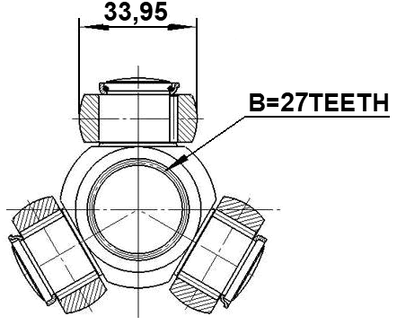 1816-G9U - TRIPOD JOINT 27X33.95