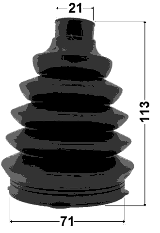 1817P-CORD - BOOT OUTER CV JOINT KIT PVC 71X113X21