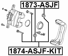 1874-ASJF-KIT - FRONT CALIPER SLIDE PIN KIT
