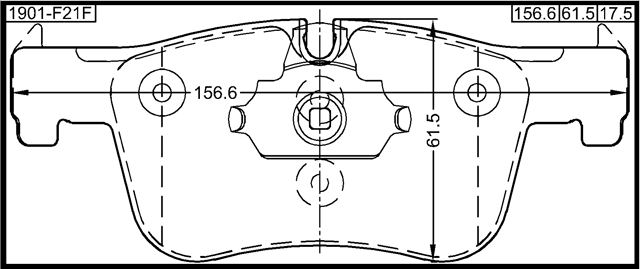 1901-F21F - PAD KIT, DISC BRAKE, FRONT (WITH ANTI-RATTLE SPRING)