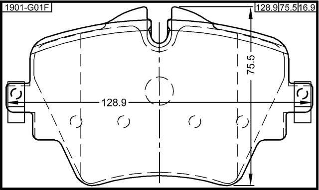 1901-G01F - PAD KIT, DISC BRAKE, FRONT (SET FOR TWO SIDES)