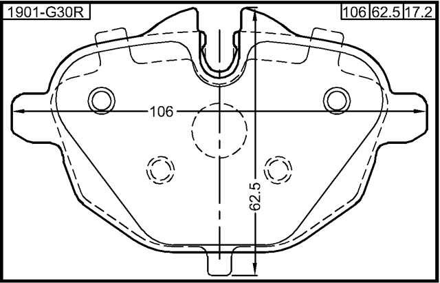 1901-G30R - PAD KIT, DISC BRAKE, REAR (WITH ANTI SQUEAL SHIM)
