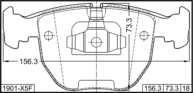 1901-X5F - PAD KIT, DISC BRAKE, FRONT (WITH ANTI SQUEAL SHIM, WITH BRACKETS)