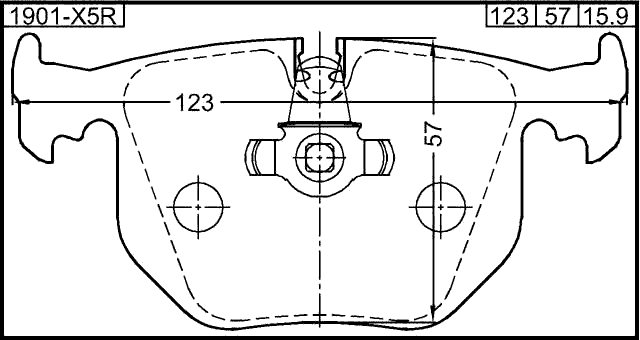 1901-X5R - PAD KIT, DISC BRAKE, REAR (WITH ANTI SQUEAL SHIM)