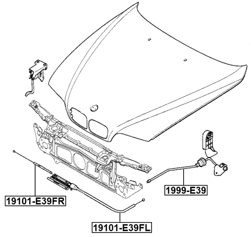 19101-E39FL - CABLE ASSEMBLY HOOD LOCK CONTROL