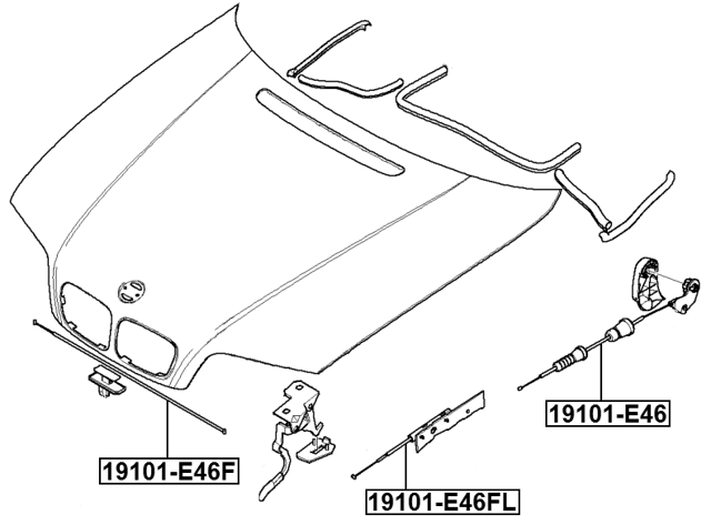 19101-E46FL - CABLE ASSEMBLY HOOD LOCK CONTROL