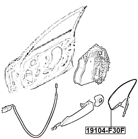 19104-F30F - OUTER DOOR LOCK CABLE