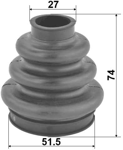1917-X1R - BOOT OUTER CV JOINT REAR KIT 51.5X74X27
