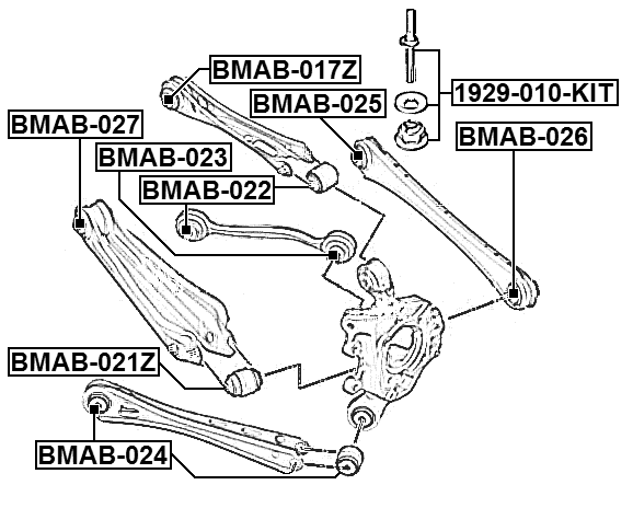 1929-010-KIT - REPAIR KIT, CAMBER ADJUSTING ECCENTRIC BOLT